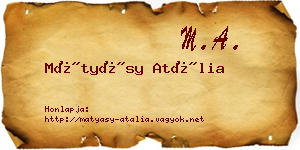 Mátyásy Atália névjegykártya